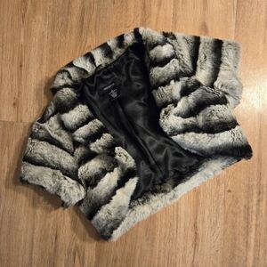 Arden B Chinchilla Rabbit Fur Shawl